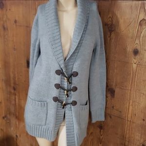 Merona gray button up cardigan with pockets large